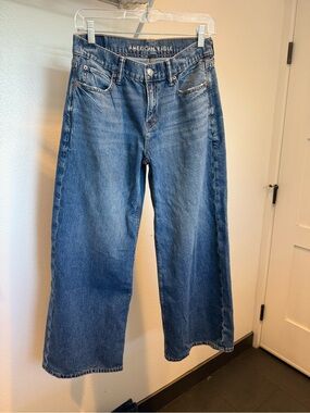 American Eagle Outfitters Denim Wide-Leg Jeans in Medium Blue
